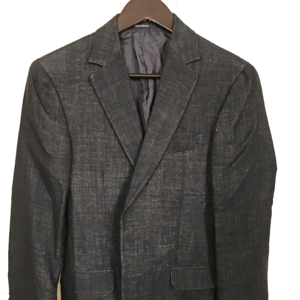 ZZegna Tweed Dark Blue Dinner Blazer 36 Wool